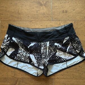 lululemon athletica Black and White Speed Up Shorts